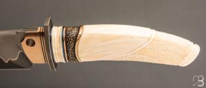   Couteau "Pièce unique  " de Benoit Maguin - Lame sandwich et ivoire de phacochère