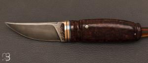 Couteau " Puukko " fixe de Benoit Maguin - RWL34 et bouleau stabilis