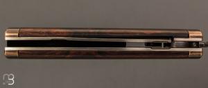 Couteau "  Viking " style Puukko pliant bois de fer des Forges d'Haraldr