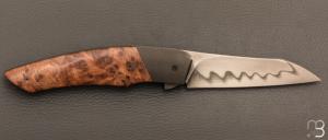    Couteau  " Racer " custom par Arnaud Dallier - Loupe d'orme stabilisée