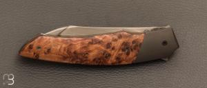    Couteau  " Racer " custom par Arnaud Dallier - Loupe d'orme stabilisée