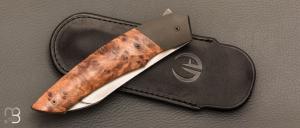    Couteau  " Racer " custom par Arnaud Dallier - Loupe d'orme stabilisée