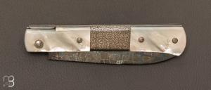 Couteau " Robespierre " nacre et damas de Robert Beillonnet