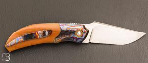  Couteau " Rocket " custom de Stéphane Sagric - Micarta Westinghouse et ZircuTi