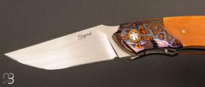  Couteau " Rocket " custom de Stéphane Sagric - Micarta Westinghouse et ZircuTi