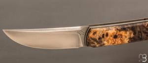    Couteau " Sanjo " custom par Guy Poggetti - Loupe de marronnier et Elmax