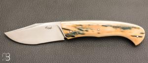    Couteau " Satan'ass " custom par Frédéric Augé - Ivoire de mammouth et RWL34