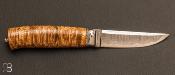 Couteau fixe nordique par Kaj EMBRETSEN - Damas et Ronce de frêne