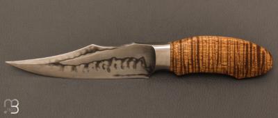 Couteau " Semi-intégral custom " fixe de Thomas Roman - Érable ondé et U10A