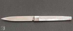 Couteau " Slipjoint " custom de Lionel Lalague - Nacre et lame en RWL34