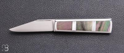   Couteau " Slipjoint " par Nicolas Couderc - Nacre et lame en RWL34
