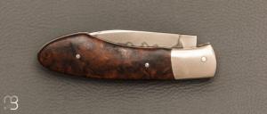  Couteau " Slipjoint " custom par Grégory Picard - Ronce de noyer et C105