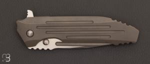  Couteau  "  Snafu Integral Triple Grind custom  " par Peter Rassenti - Titane et M390