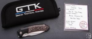Couteau " Speartak Small " custom de GTKnives - Thomas Gony - Rose Gold Carbon et Zirconium