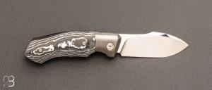    Couteau " Spike " de collection par Olivier Ouertal - Fatcarbon / Zirconium et RWL34