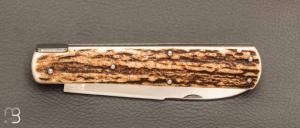   Couteau " Style Pradel " par Eric Albert - Bois de cerf et lame D2