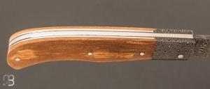 Couteau " Tony " custom de Anthony Brochier - Damas multi-barreaux torsadé et ivoire de mammouth