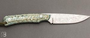  Couteau " Troll Toxifié " fixe par Wildsteer - Pakkawood bleu et lame en 14c28