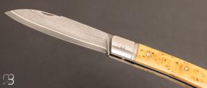 Couteau "  Véore " buis et VG10 damas Suminigashi par Thomas Chovin