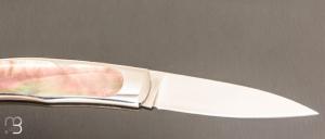    Couteau de collection " Wharncliffe 09 " nacre noire par Steve Hoel