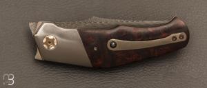   Couteau " XEN " custom par Thierry Savidan - Bois de fer et lame damas Vegas Forge