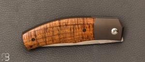   Couteau  "  Xou " custom par Maxime Belzunce - Tamarin ondé et lame en RWL34