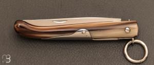 Couteau de poche Yatagan 10 cm Corne blonde par J. Mongin