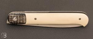  Couteau  "  Yssingeaux  " custom de Stéphane Sagric - Ivoire de Mammouth et RWL-34