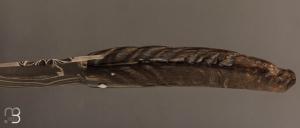 Couteau " Baby Dollar L"  corse lame Damas et corne de bélier de José Viale