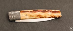   Couteau " custom " par Grégory Picard - Bois de cerf et S45VN