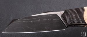    Couteau " custom Liner-lock " de Berthelemy Gabriel - La Forge Agab - Mammouth / Manguier et Damas