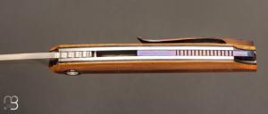    Couteau " custom " liner-lock de Stéphane Sagric - Micarta et lame en RWL-34
