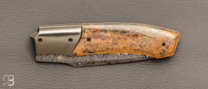  Couteau " custom " de Berthelemy Gabriel - La Forge Agab - Ivoire de mammouth et lame damas