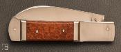 Couteau de collection loupe d'amboine par Vincent Lafaye