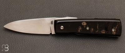 Couteau de poche Piémontais en Buffle avec tire-bouchon de Richard Ciachera