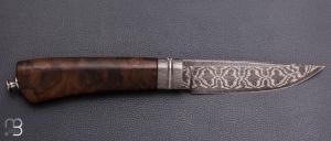  Couteau droit custom Damas mosaïque de Vlad Matveev et Noyer Turc