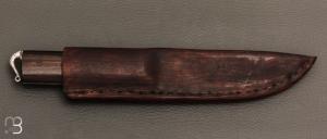  Couteau custom fixe par Roberto Ottonello - Bois de fer et lame en damas inoxydable