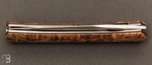 Couteau " Arbane " de collection par Yorick Stoupy - Loupe de chêne stabilisée et 14c28N