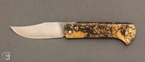   Couteau " pimontais " par David Margrita - Mbull Knives - Laiton pli et lame en XC75