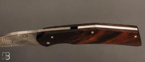  Couteau piémontais par Nicolas Mestrallet - Atelier du couteau de Vaunaveys - Acier damas et bois de fer