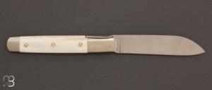 Couteau "  Rumilly " par Mathieu Herrero - bois de cerf et XC100