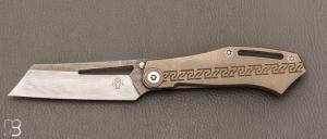    Couteau  "  DAO frame lock " custom par Torpen Knives - Jrme Hovaere - Titane et Damax
