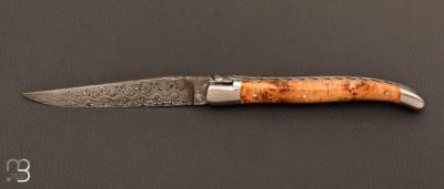 Laguiole 13 cm Fontenille Pataud - Lame damas - Genévrier