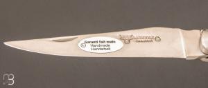 Couteau Laguiole en Aubrac pierre de lave stabilisée double platines - Acier 12c27 mat