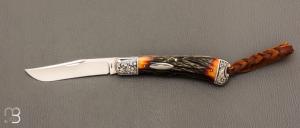  Couteau de poche " Single Blade Trapper " par Bill Ruple - Gravure Joe Mason