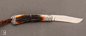   Couteau de poche " Single Blade Trapper " par Bill Ruple - Gravure Joe Mason