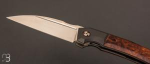Couteau " Speartak regular Wharncliffe " Zirconium Bois de fer et lame en RWL34 de GTKnives - Thomas Gony