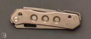 Couteau  "  Vision R " WE KNIFE Snecx design - Gray Silver Titanium, Silver Bead Blasted