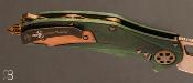 Couteau " Mini Matrix - R " Bronzed Two-Tone Stonewash Antique Green Ti par Marfione Custom Knives