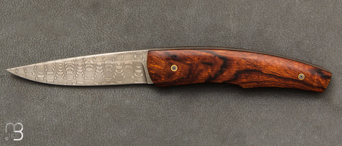 Couteau bois de fer d'Arizona et damas par Alain & Joris Chomilier
